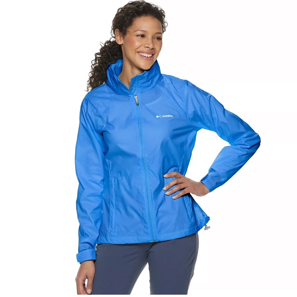 Columbia Blue Raincoat Lightweight Full-Zip‎ Jacket Large